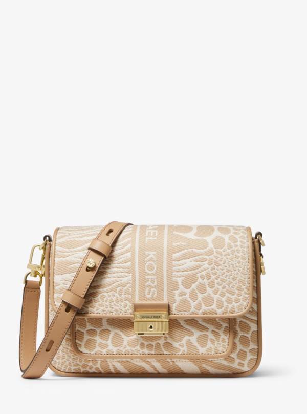 Damske Spojková Taška Michael Kors Bradshaw Medium Mixed Animal Jacquard Hnede - Kabelky Michael Kors Sleva | DPGZT-5178
